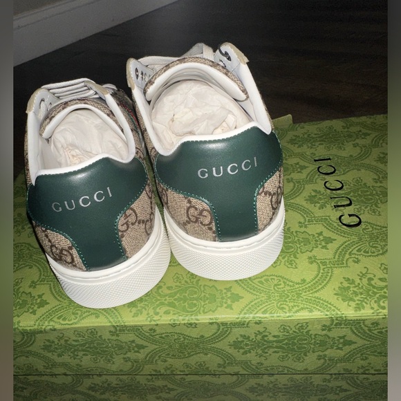 ❤️💚GUCCI Women’s ACE monogram low-top beige sneakers.. Ebony sneakers - Picture 8 of 15